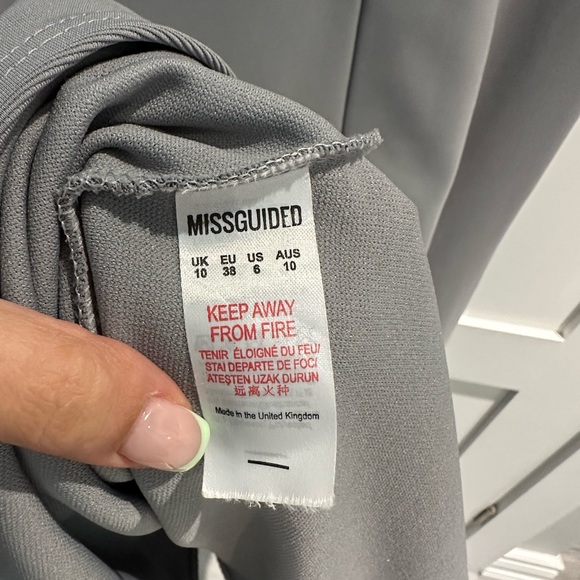 Grey One-Shoulder Dress with slit - Picture 6 of 6